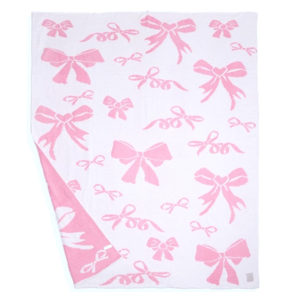 Pink Bow Throw Blanket - Picture 3 of 3